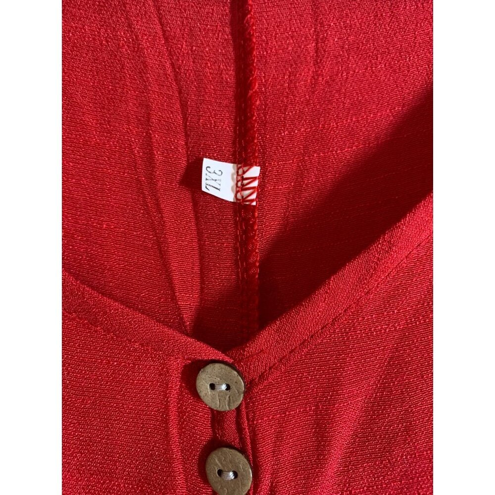 Chic Red High-Low Women's Dress - Picture 4 of 4